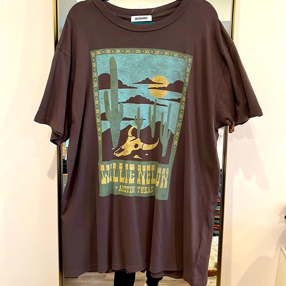 Free People Tops - Oversized Free People Willie Nelson T-shirt Dress. Size XL. Never worn!